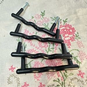Set of 4 Black Wavy Drawer Pulls Handles – 3” Center to Center